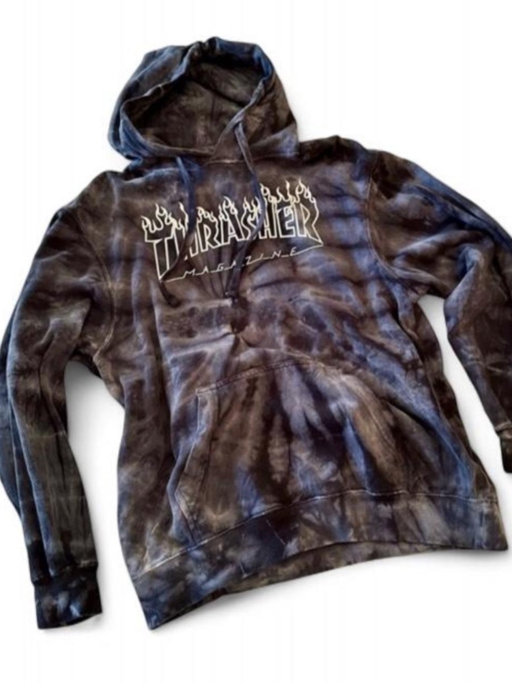 Rare Thrasher Magazine Flame Logo Tie-Dye Hoodie Dyenomite Collab Hand Dyed M - Picture 4 of 8